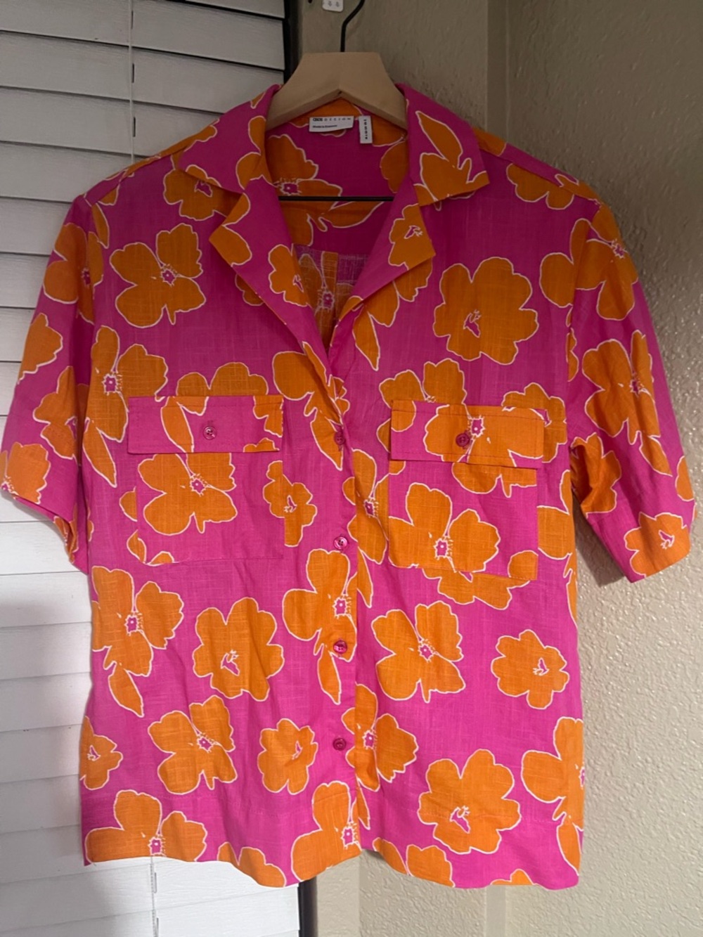 ASOS Pink and Orange Floral Button-Down Shirt